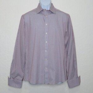 Thomas Pink* Men's Long Sleeve Button Down French Cuff Stripe Shirt~ 16"(41cm)